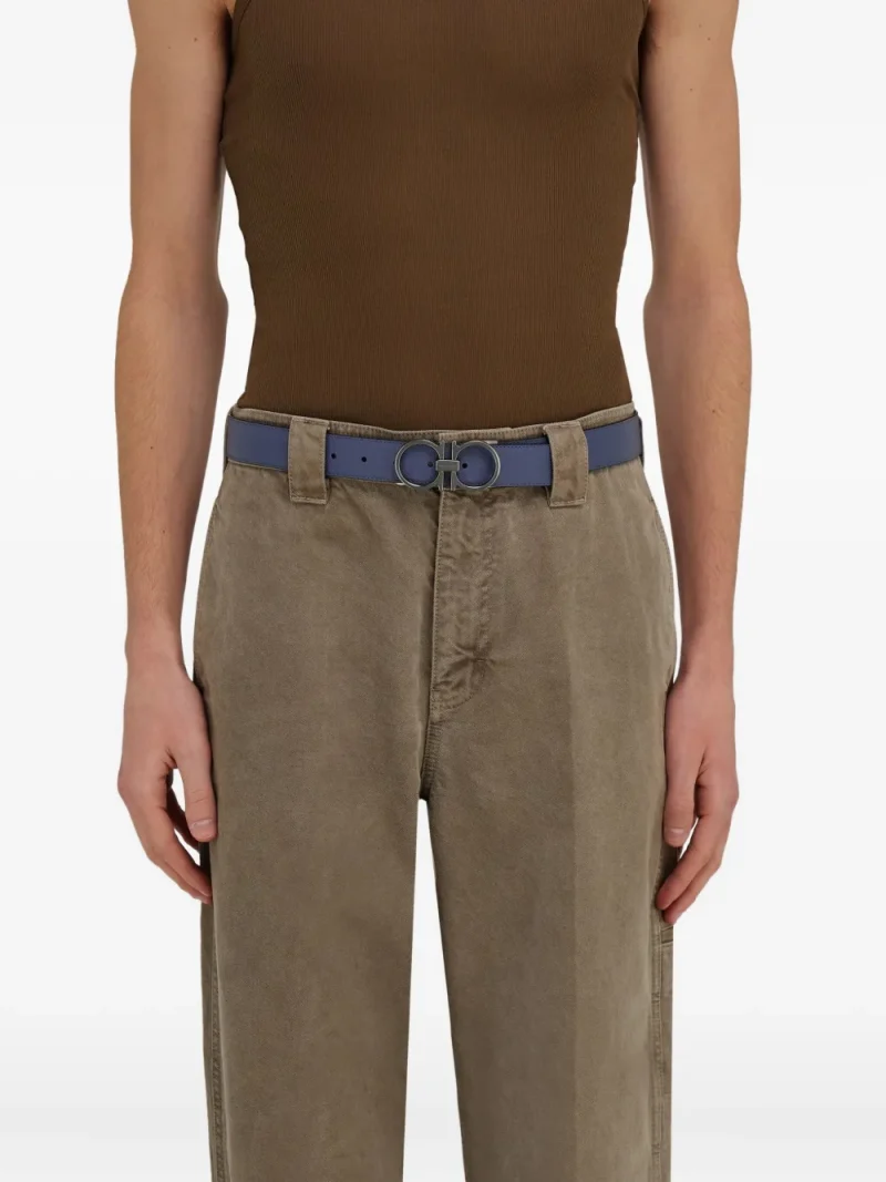 Alternative view of Curea Ferragamo Reversible Gancini gri