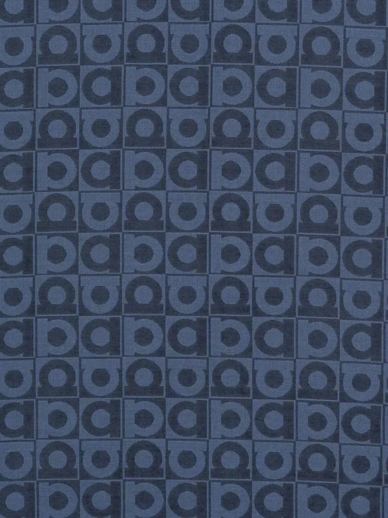 Alternative view of Esarfa Ferragamo Gancini-Pattern bleumarin