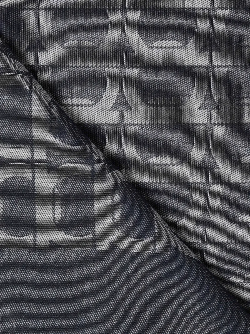 Esarfa Ferragamo Gancini-Pattern Fringed gri