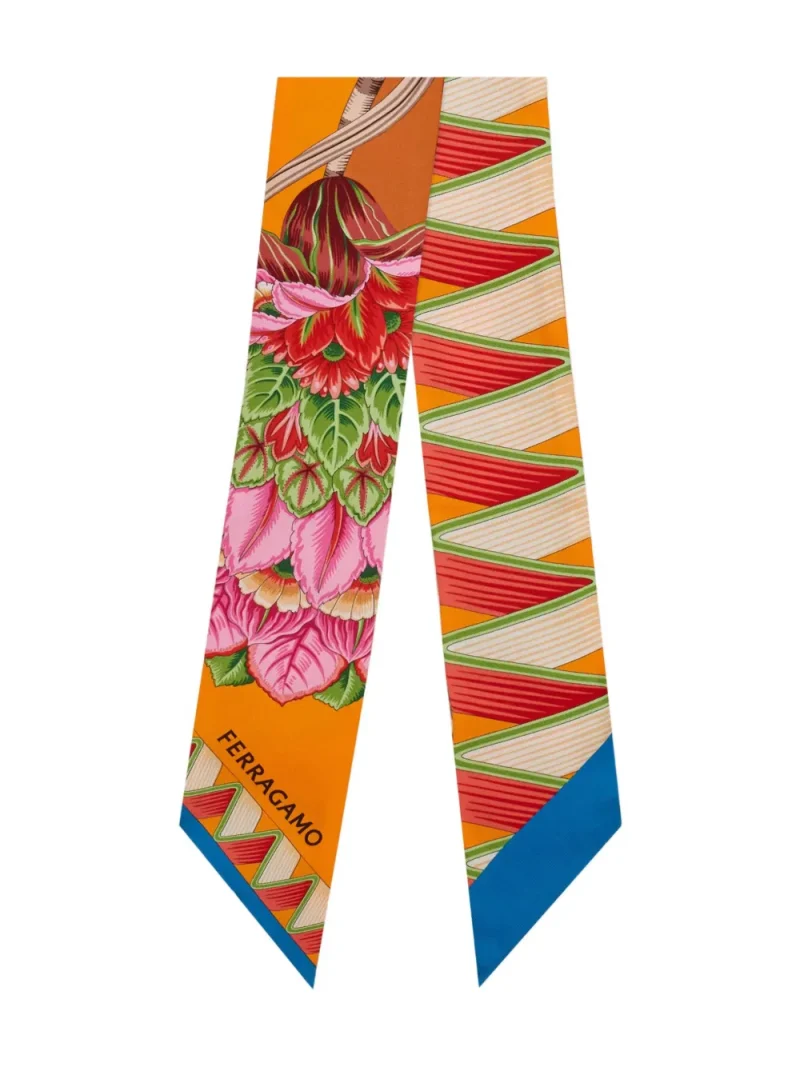 Esarfa Ferragamo Graphic-Print Silk Bandeau multicolor