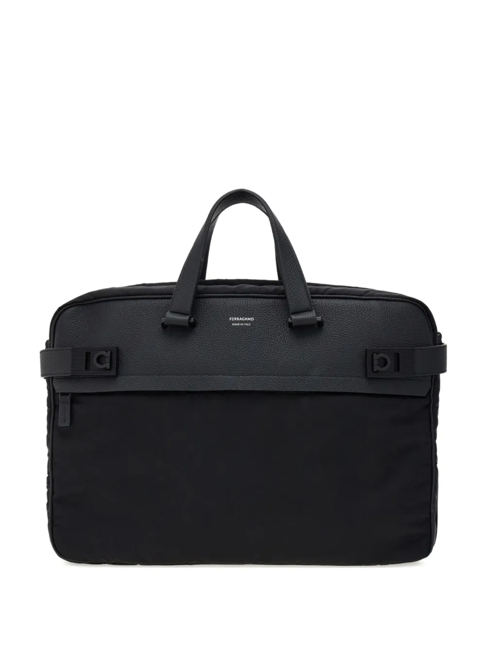 Geanta laptop Ferragamo Gancini-Motif negru
