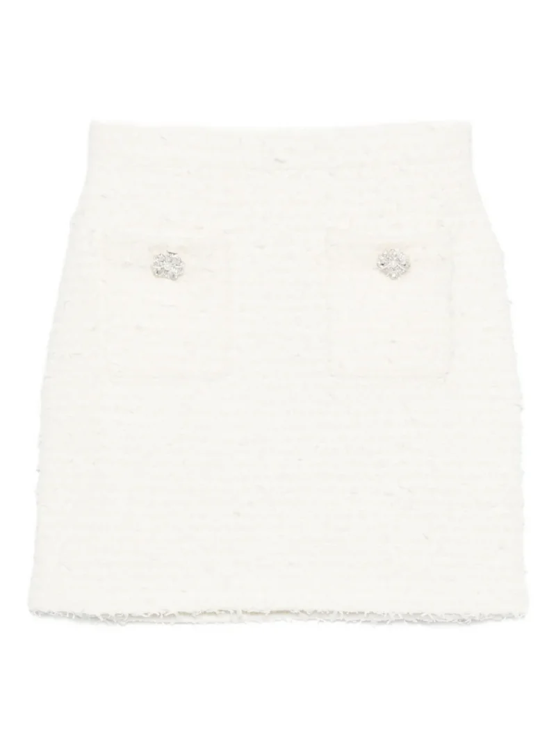 Fusta Self Portrait embellished tweed bej