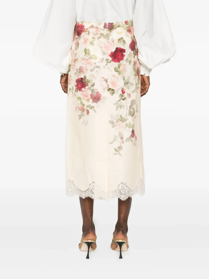 Alternative view of Fusta Zimmermann Floral-Print Lace-trimmed roz