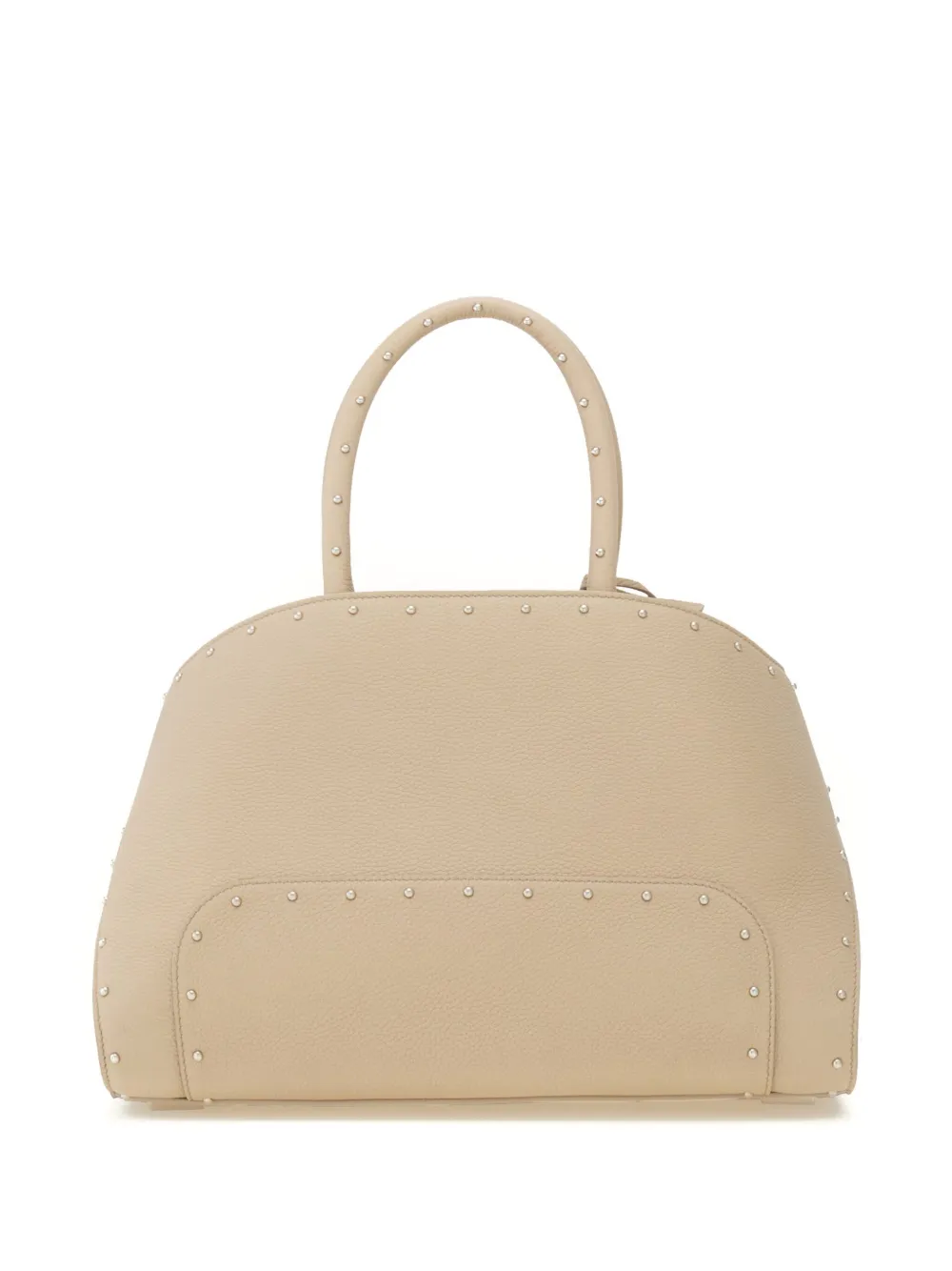 Geanta Ferragamo Stud-Embellished Structured Tote bej - imagine 2