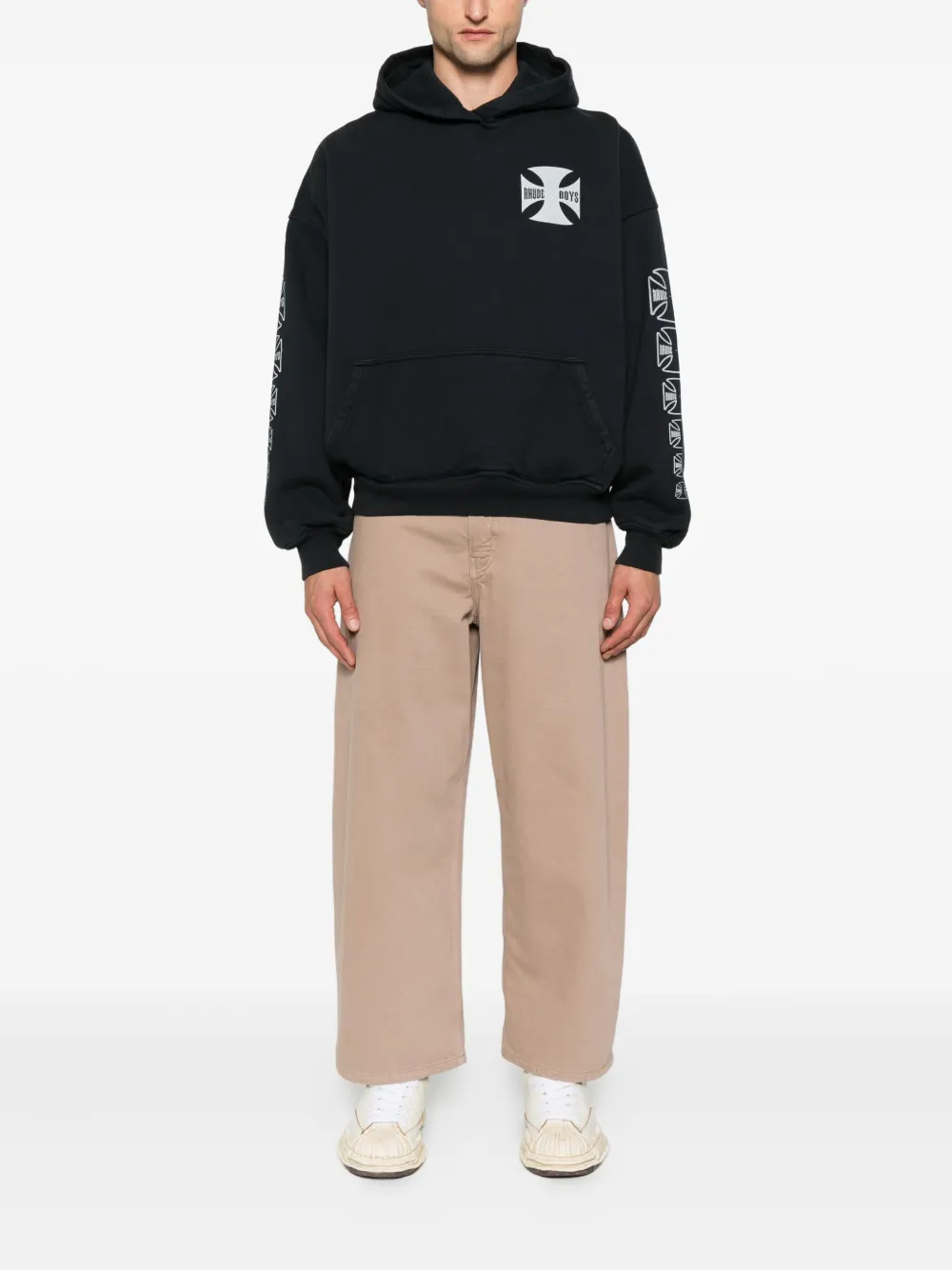 Hanorac RHUDE Logo-Print negru - imagine 4