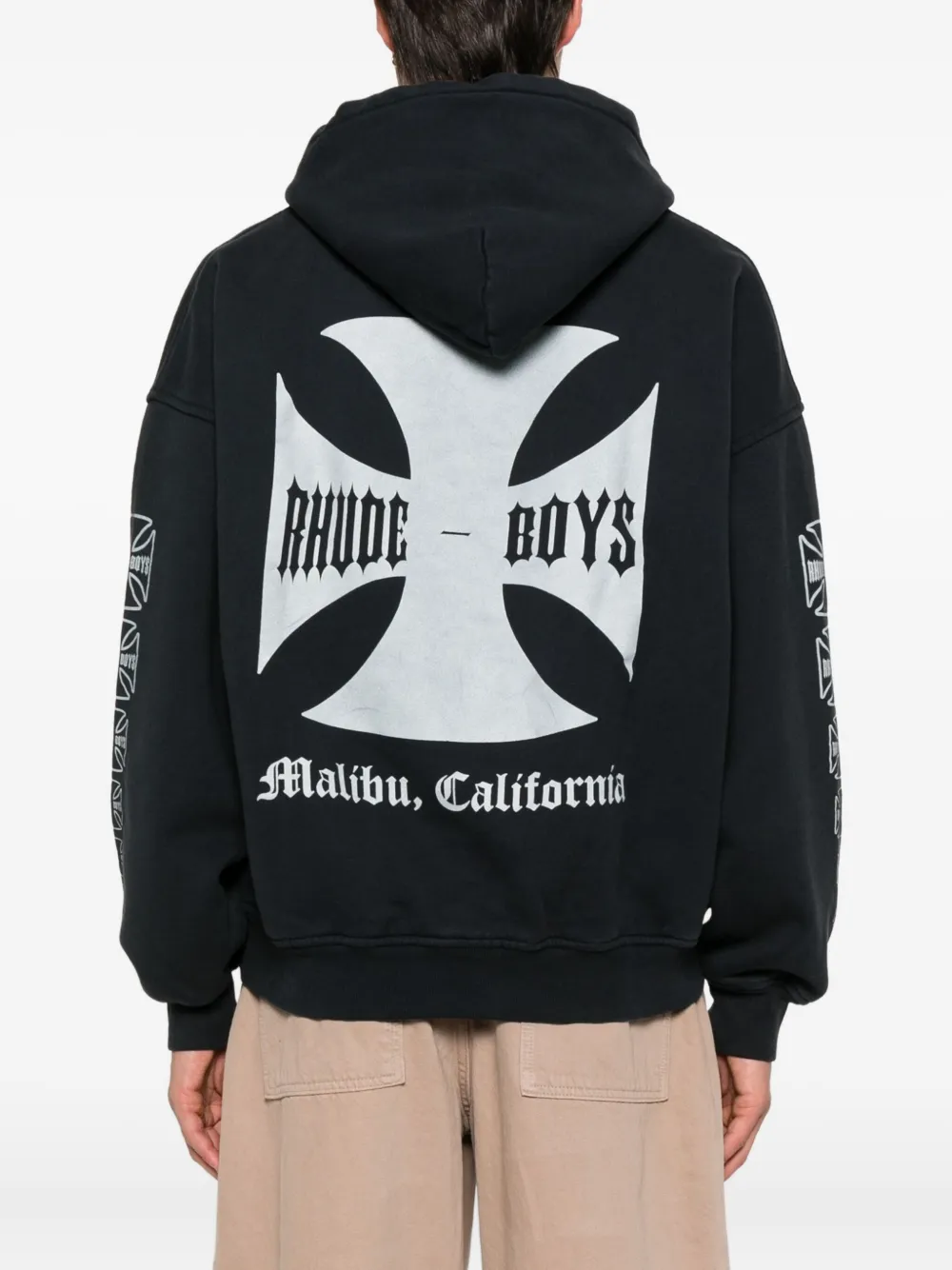 Hanorac RHUDE Logo-Print negru - imagine 2