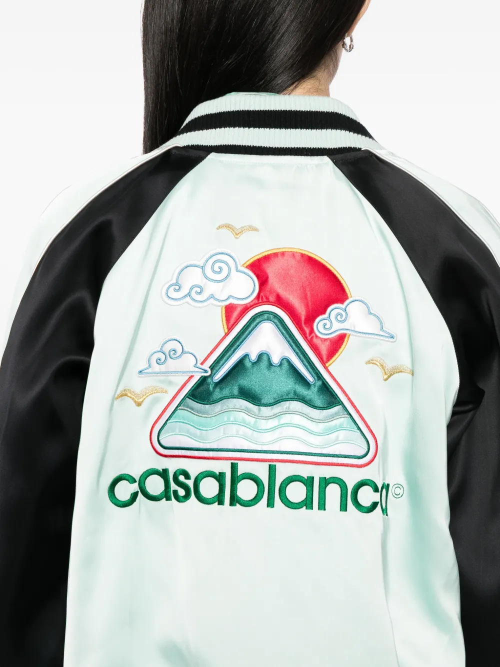 Jacheta Casablanca logo-embroidered alb - imagine 3
