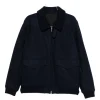 Jacheta Gran Sasso Fleece-Collared Wool bleumarin