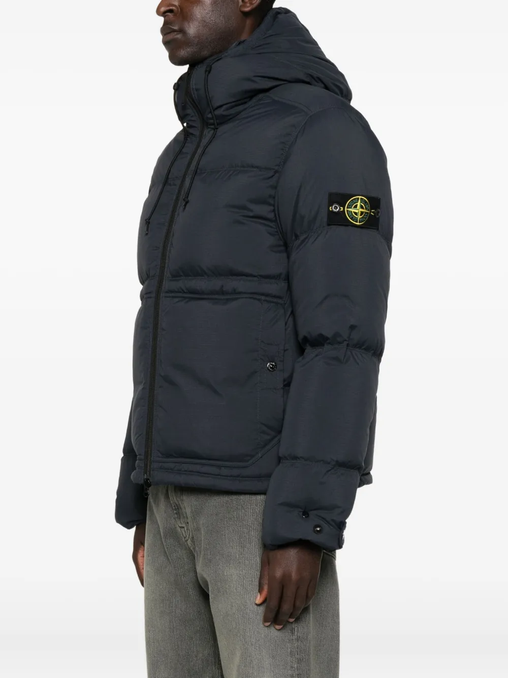 Jacheta Stone Island Hooded Quilted negru - imagine 3