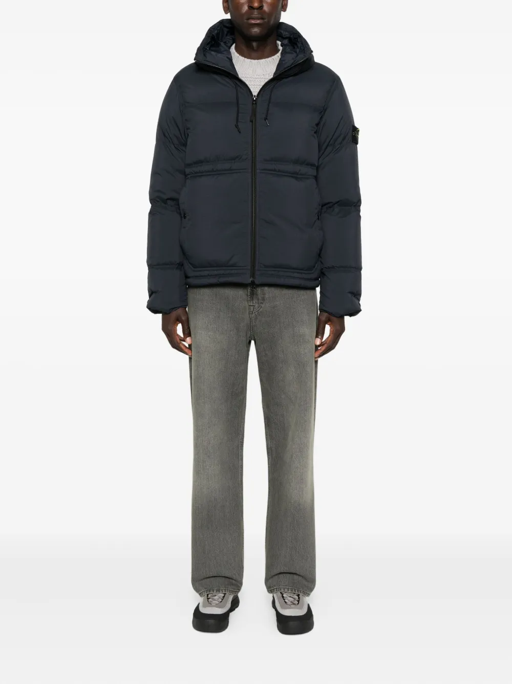 Jacheta Stone Island Hooded Quilted negru - imagine 4