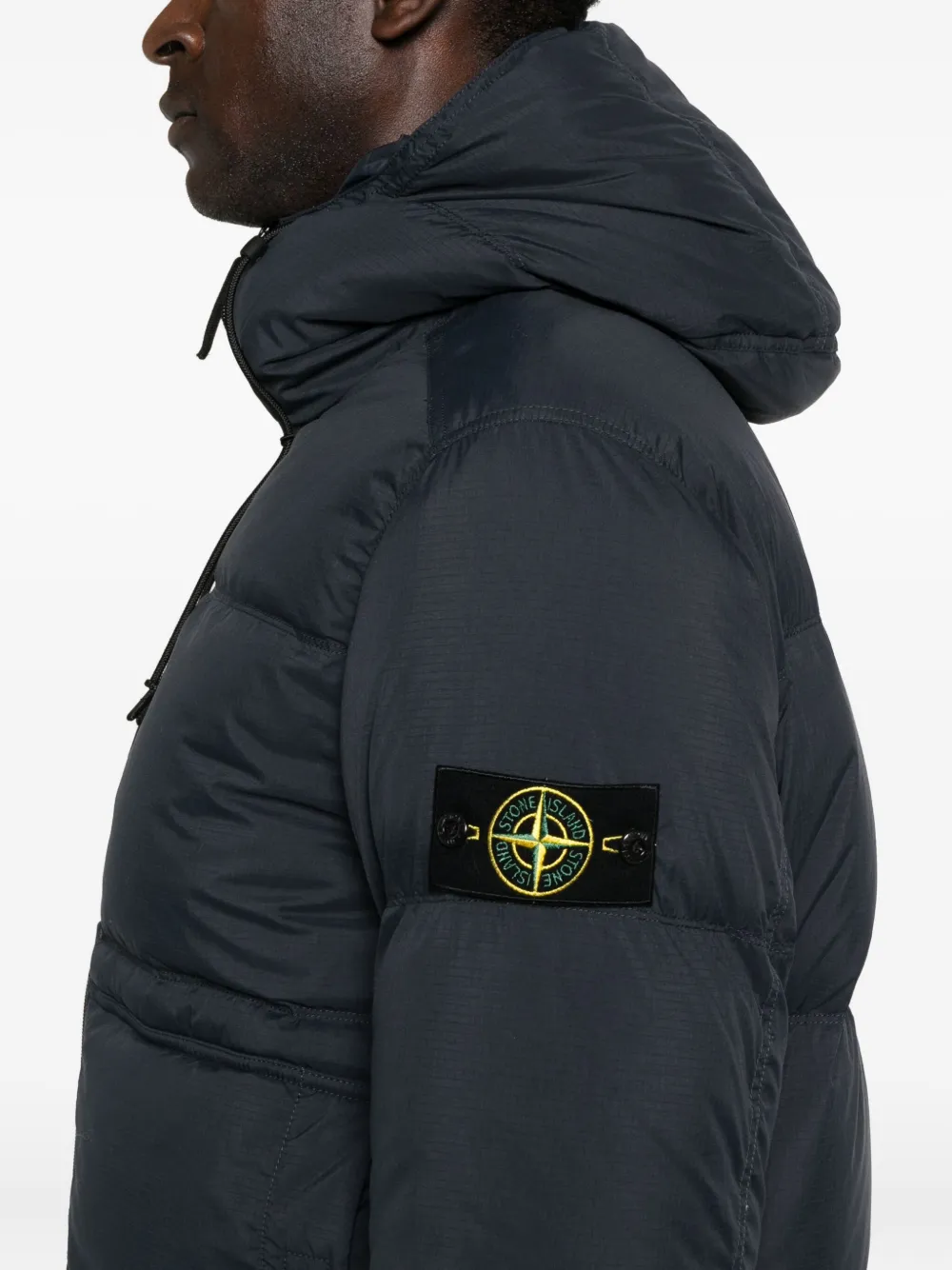 Jacheta Stone Island Hooded Quilted negru - imagine 5