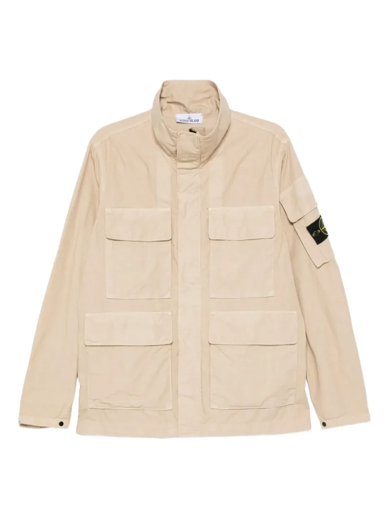 Jacheta Stone Island Multiple-Pockets Cotton Military bej