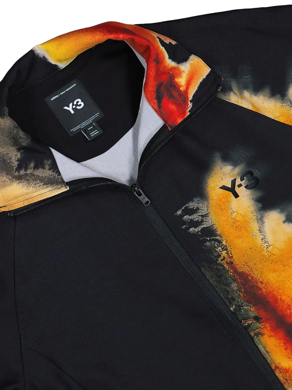 Jacheta Y-3 Raglan-Sleeved Ink-Print Sport negru - imagine 3