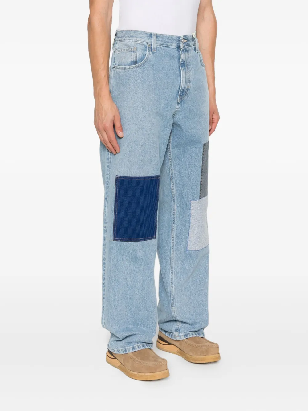 Pantaloni denim Axel Arigato Zine Patch-Detail albastru - imagine 3