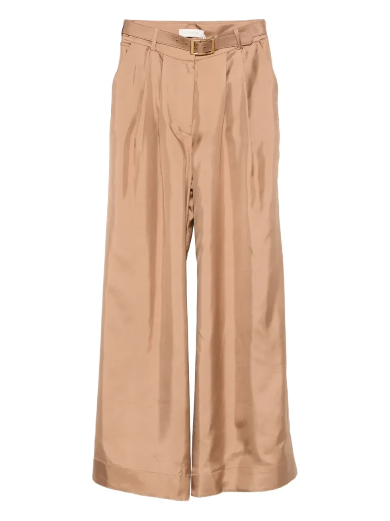 Pantaloni Zimmermann Pleated Belted maro