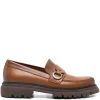 Pantofi loafers Ferragamo Leather Buckle maro
