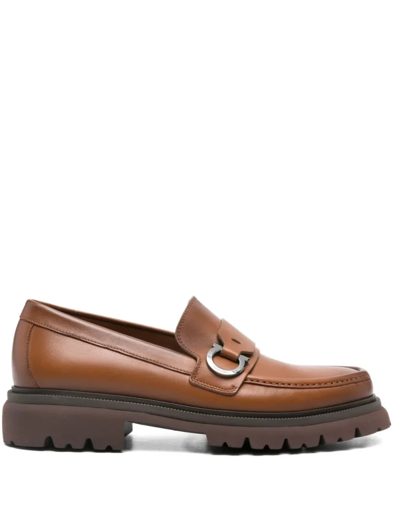 Pantofi loafers Ferragamo Leather Buckle maro