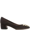 Pantofi Ferragamo 40mm Gancini-Embellished Block-Heel maro