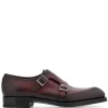 Pantofi Ferragamo Double-Monkstrap Leather Monk visiniu