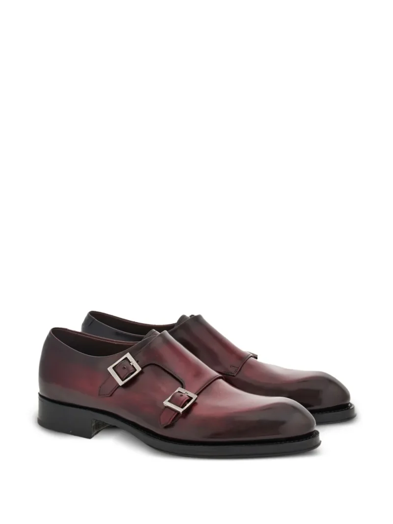 Alternative view of Pantofi Ferragamo Double-Monkstrap Leather Monk visiniu