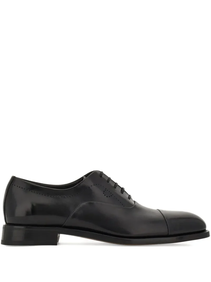 Pantofi Ferragamo Leather Oxford negru