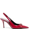 Pantofi Versace 85mm Gianni-Ribbon Slingback rosu