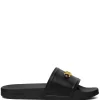 Papuci Versace Medusa '95 Leather Sandal negru