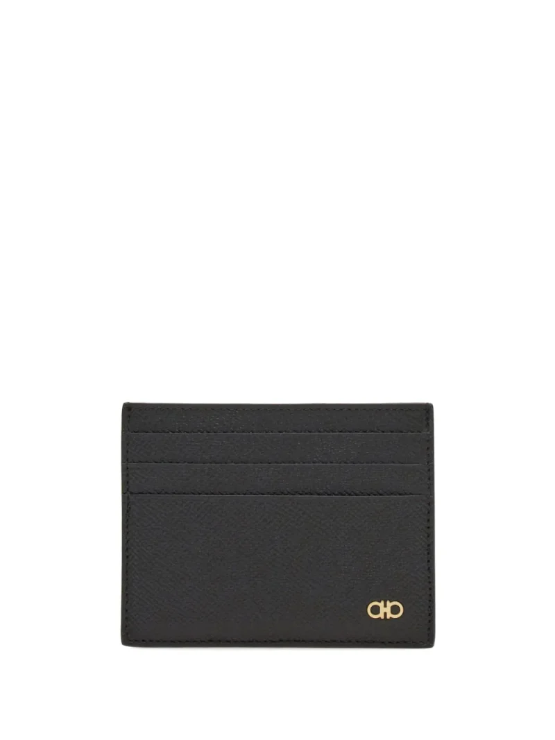 Portcard Ferrgamao Gancini Leather negru