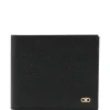 Portofel Ferragamo Gancini-Plaque Grained Leather negru