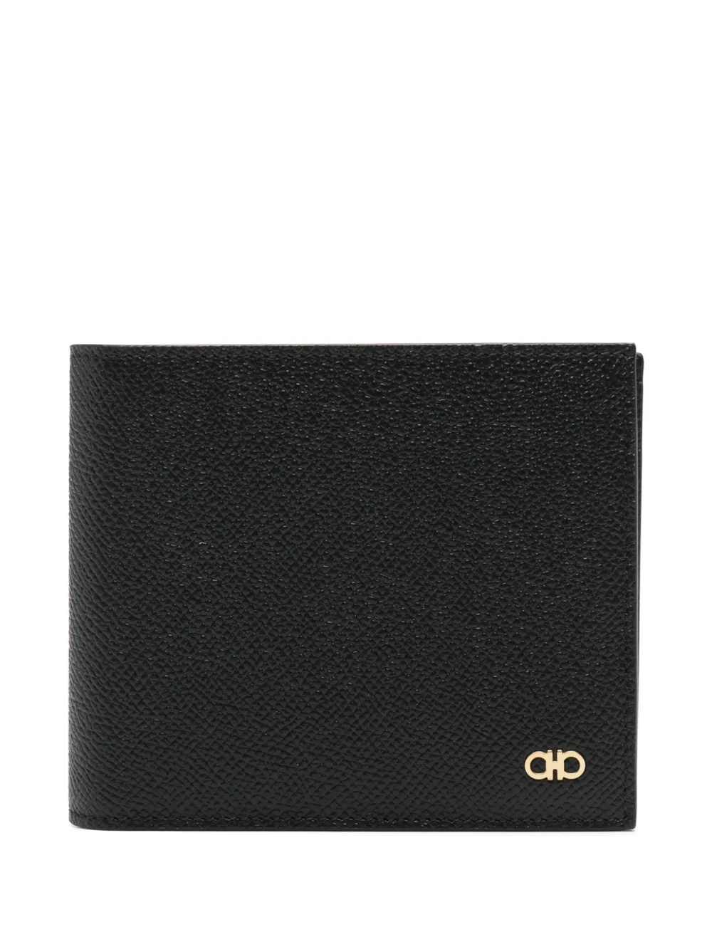 Portofel Ferragamo Gancini-Plaque Grained Leather negru