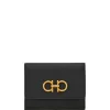 Portofel Ferragamo Gancini Tri-Fold negru
