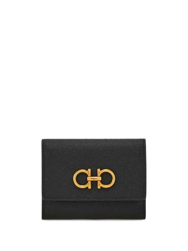 Portofel Ferragamo Gancini Tri-Fold negru