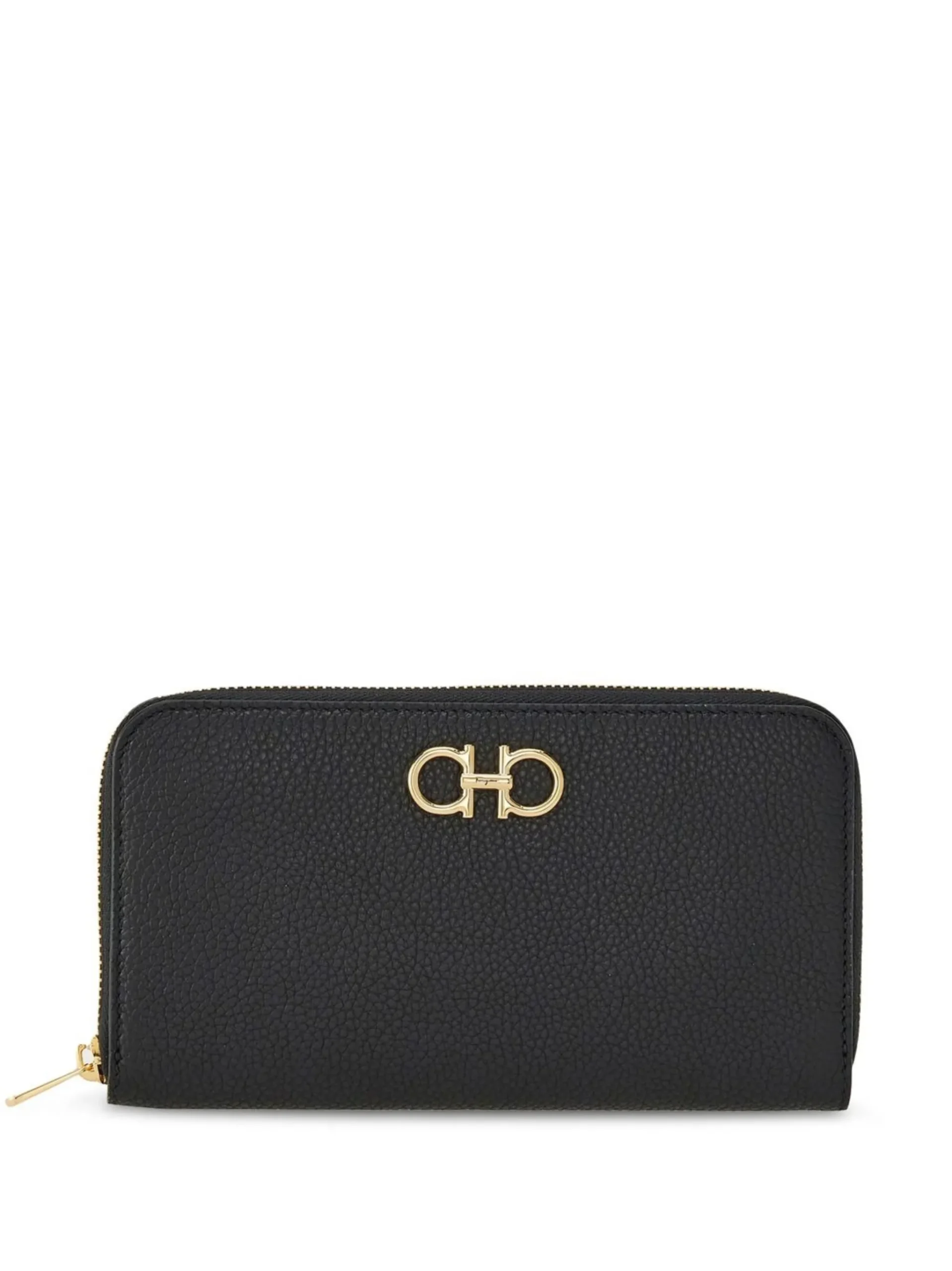 Portofel Ferragamo gancini zip-up continental negru