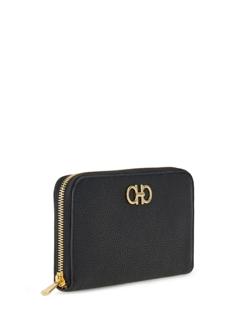 Portofel Ferragamo gancini zip-up continental negru - imagine 4