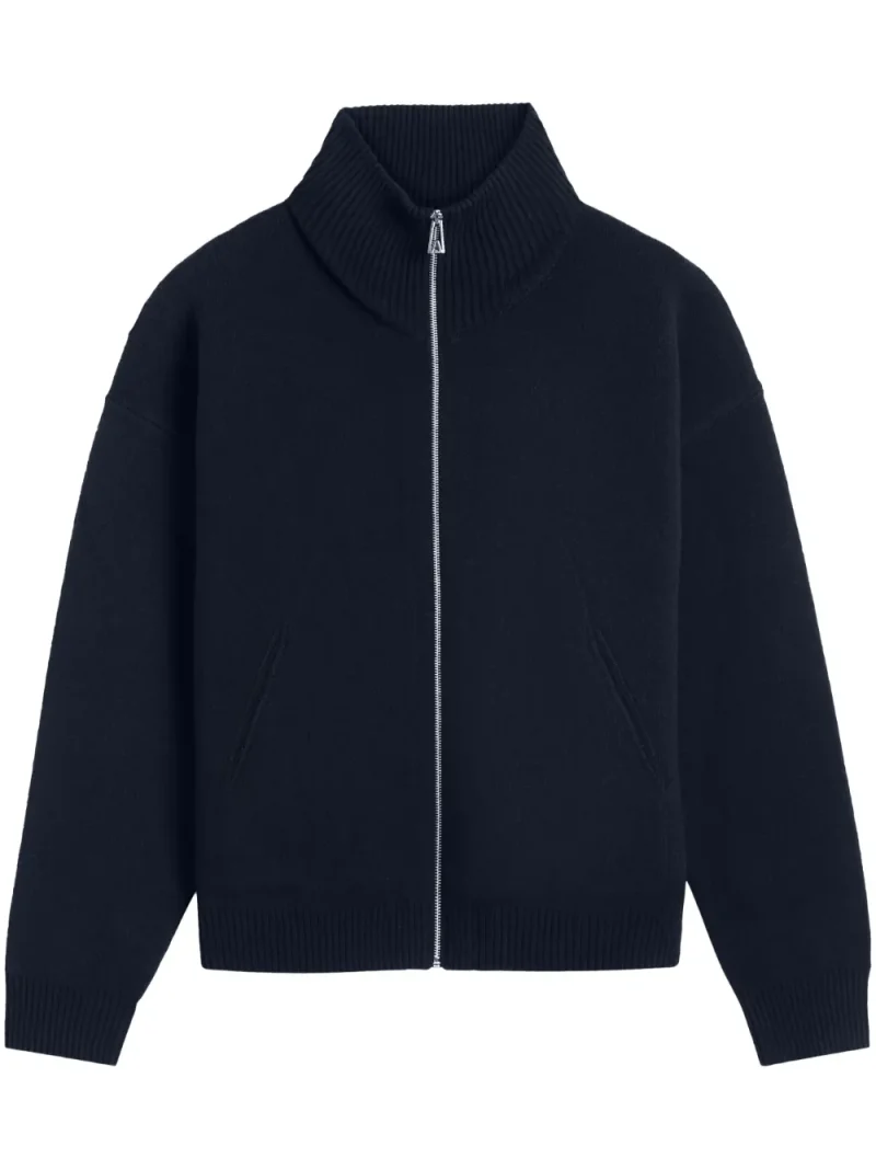 Pulover Axel Arigato Core Wool-Blend Zipped bleumarin