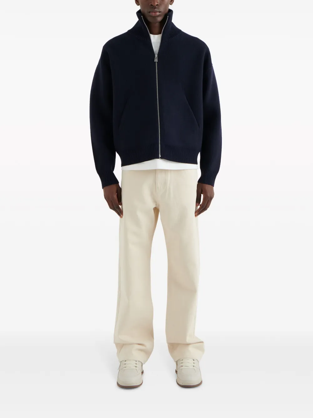 Pulover Axel Arigato Core Wool-Blend Zipped bleumarin - imagine 3