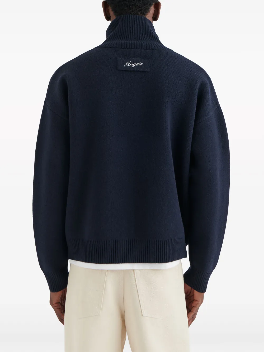 Pulover Axel Arigato Core Wool-Blend Zipped bleumarin - imagine 2