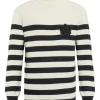 Pulover Balmain Striped-Pattern negru