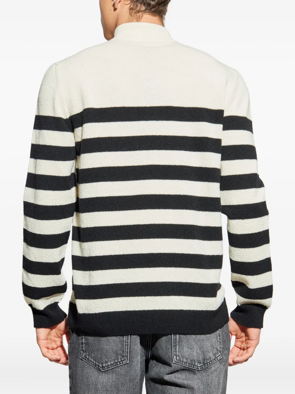 Pulover Balmain Striped-Pattern negru - imagine 2