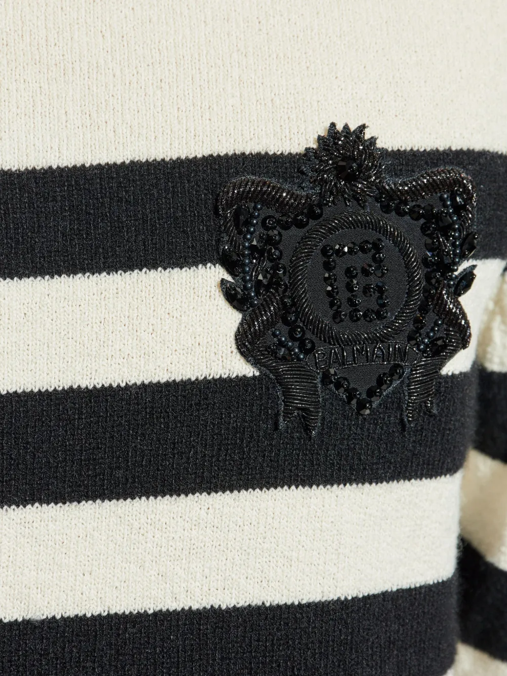 Pulover Balmain Striped-Pattern negru - imagine 5