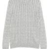 Pulover Gran Sasso Cable-Knit Crew-Neck gri