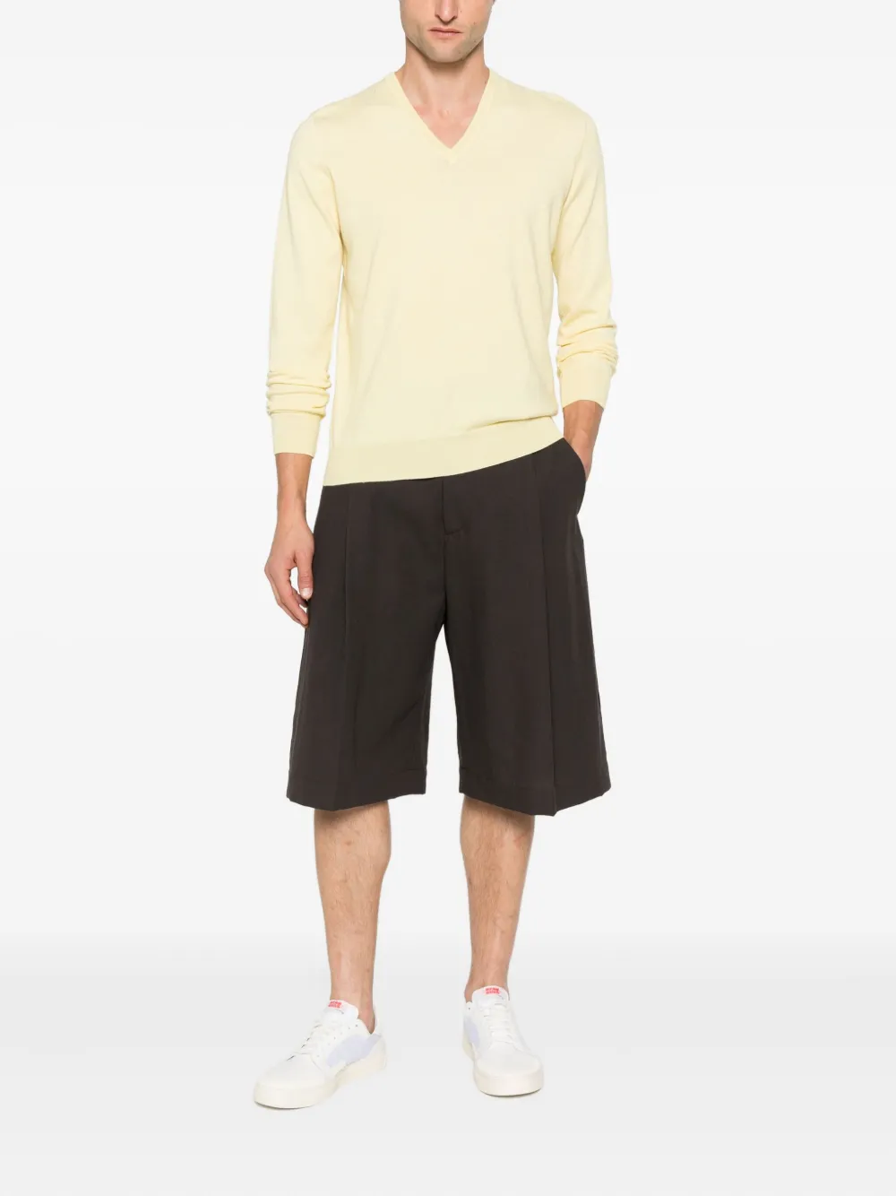 Pulover Gran Sasso V-neck galben - imagine 4