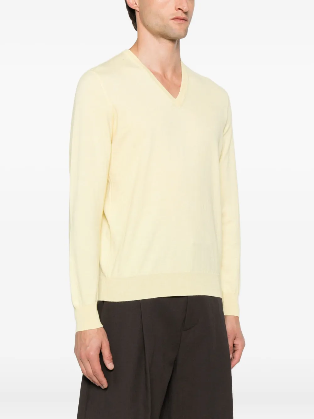 Pulover Gran Sasso V-neck galben - imagine 3