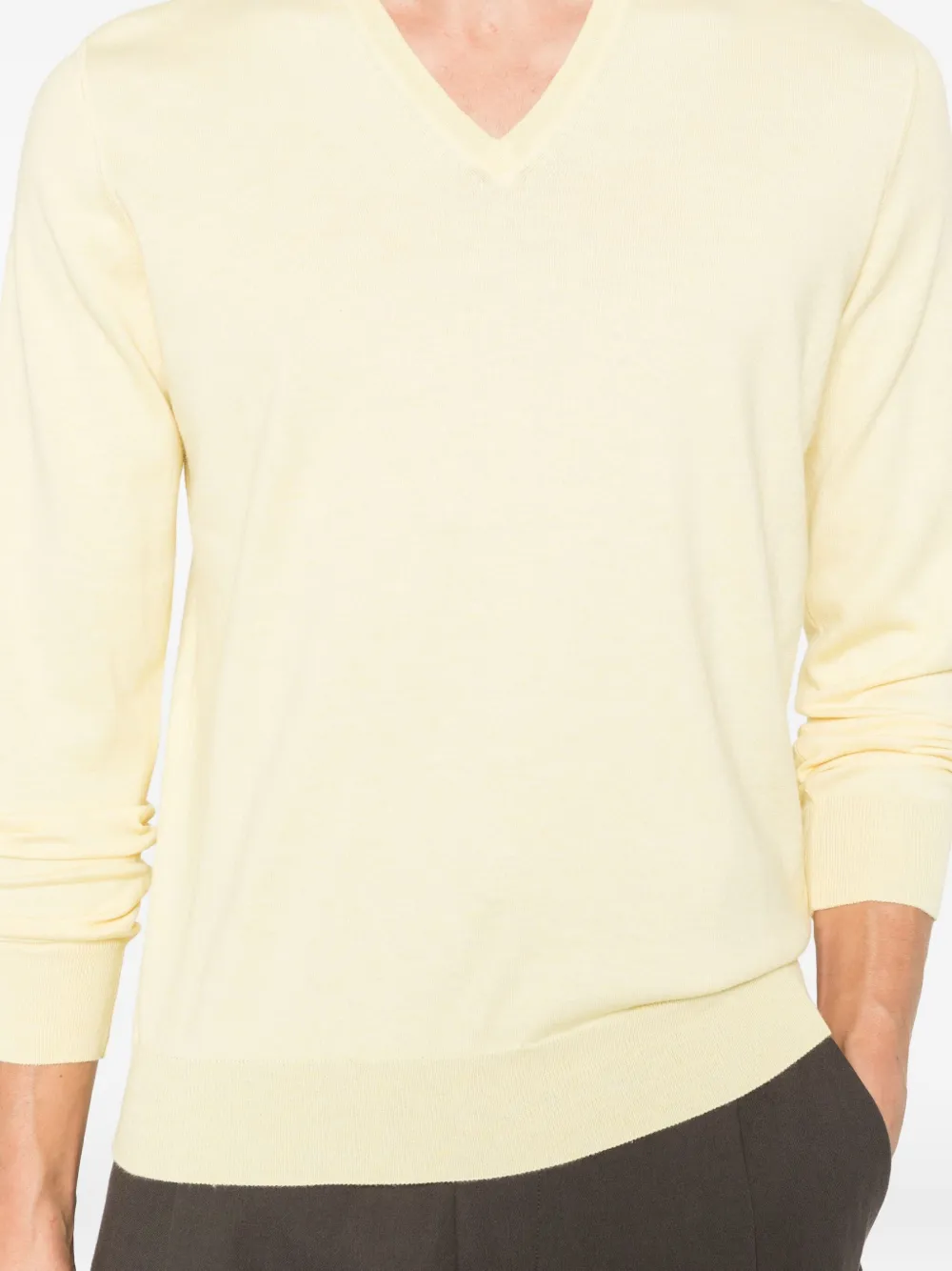 Pulover Gran Sasso V-neck galben - imagine 5