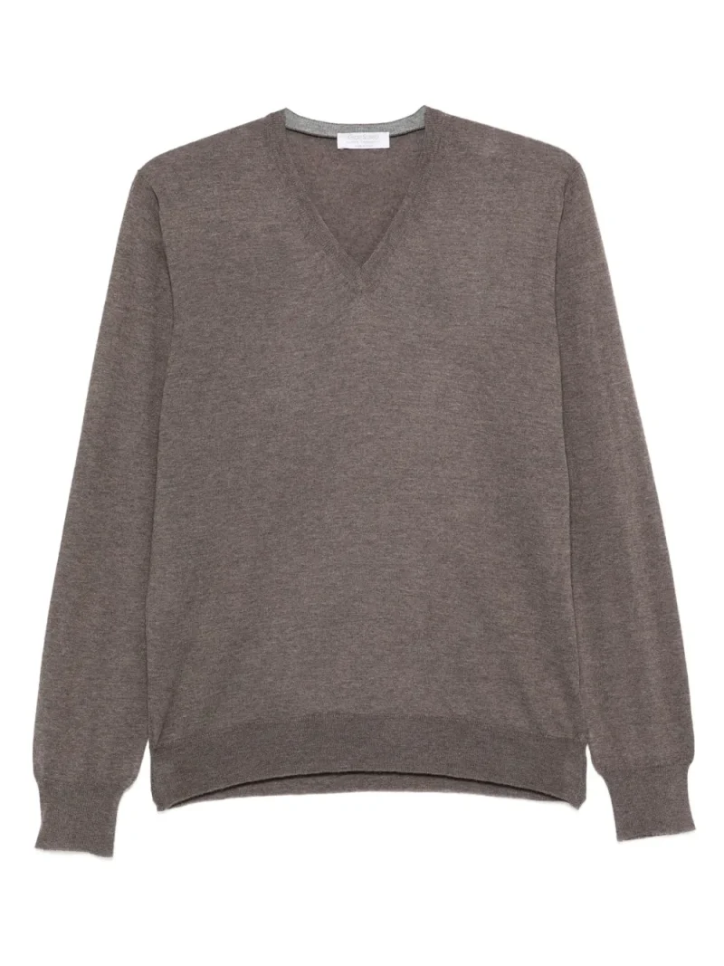 Pulover Gran Sasso V-neck Wool maro