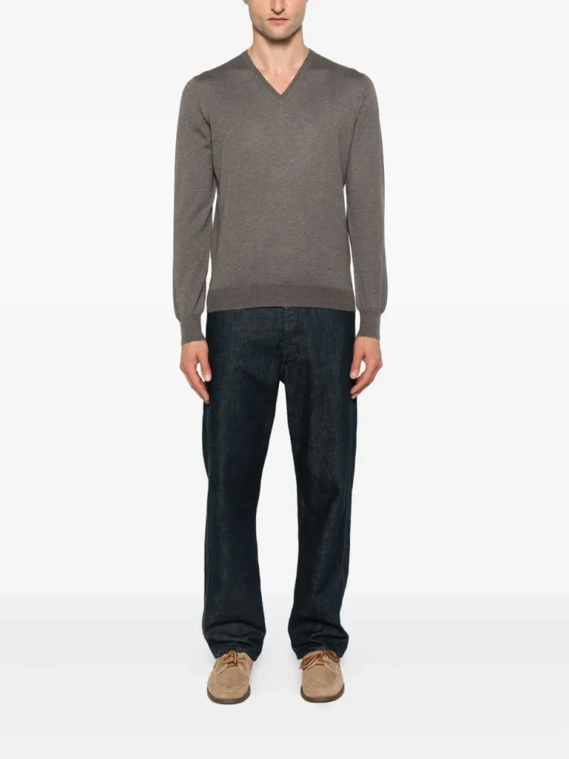 Alternative view of Pulover Gran Sasso V-neck Wool maro