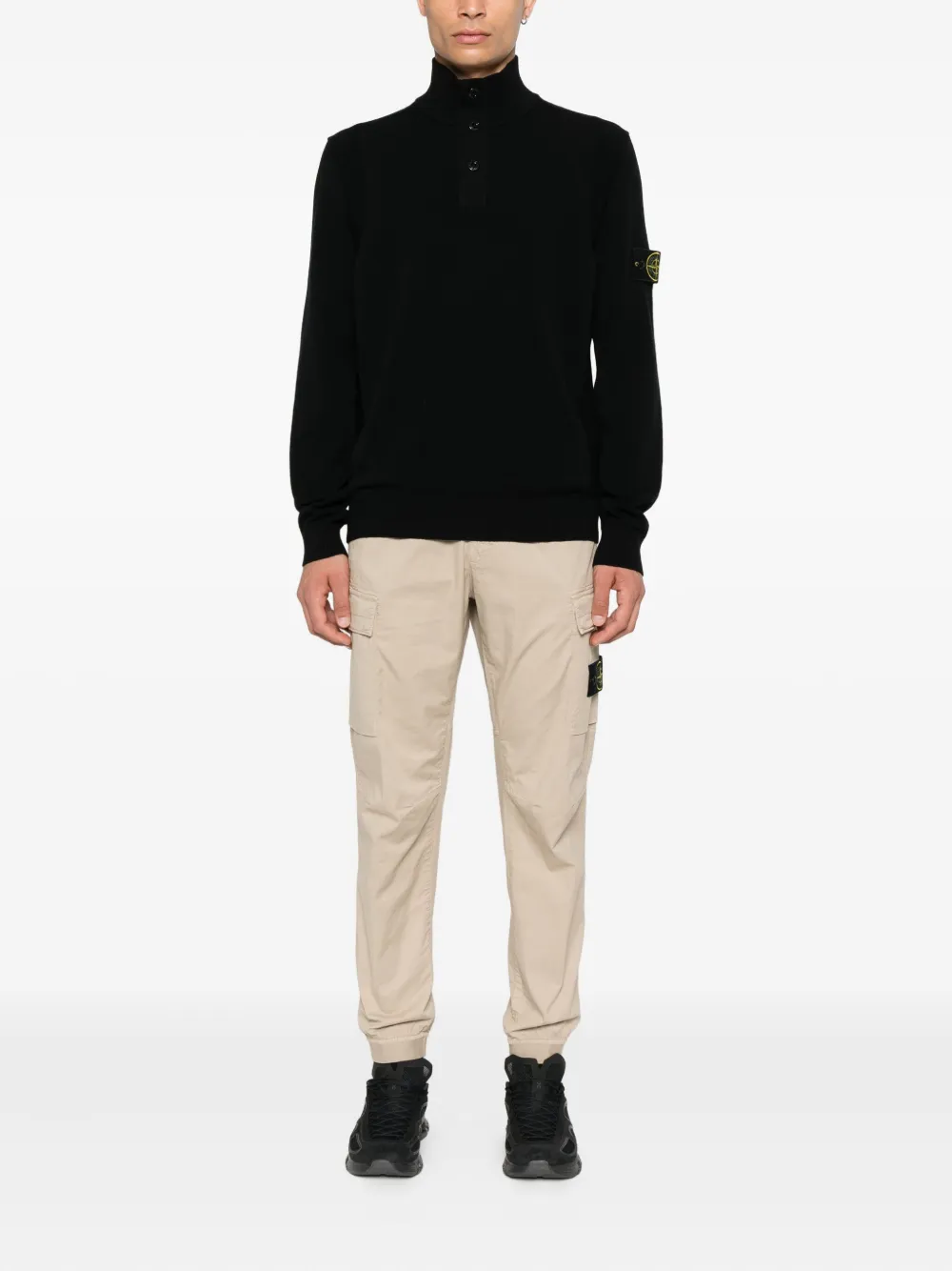 Pulover Stone Island Compass-Bagde negru - imagine 4