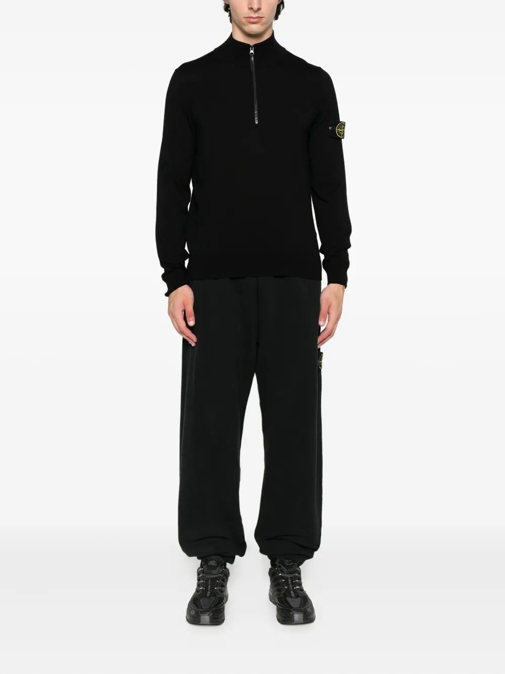 Pulover Stone Island Half-zip Wool negru - imagine 4