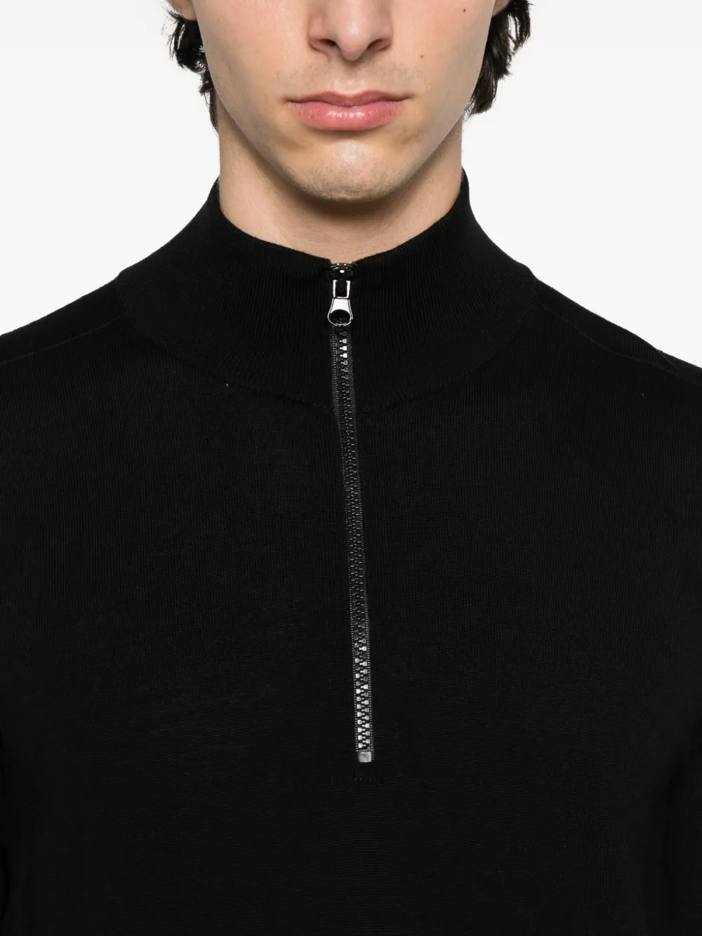 Pulover Stone Island Half-zip Wool negru - imagine 5