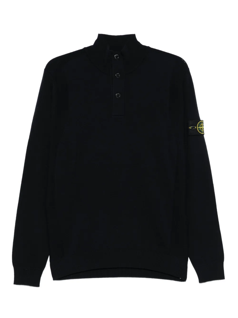 Pulover Stone Island High-Neck Button bleumarin